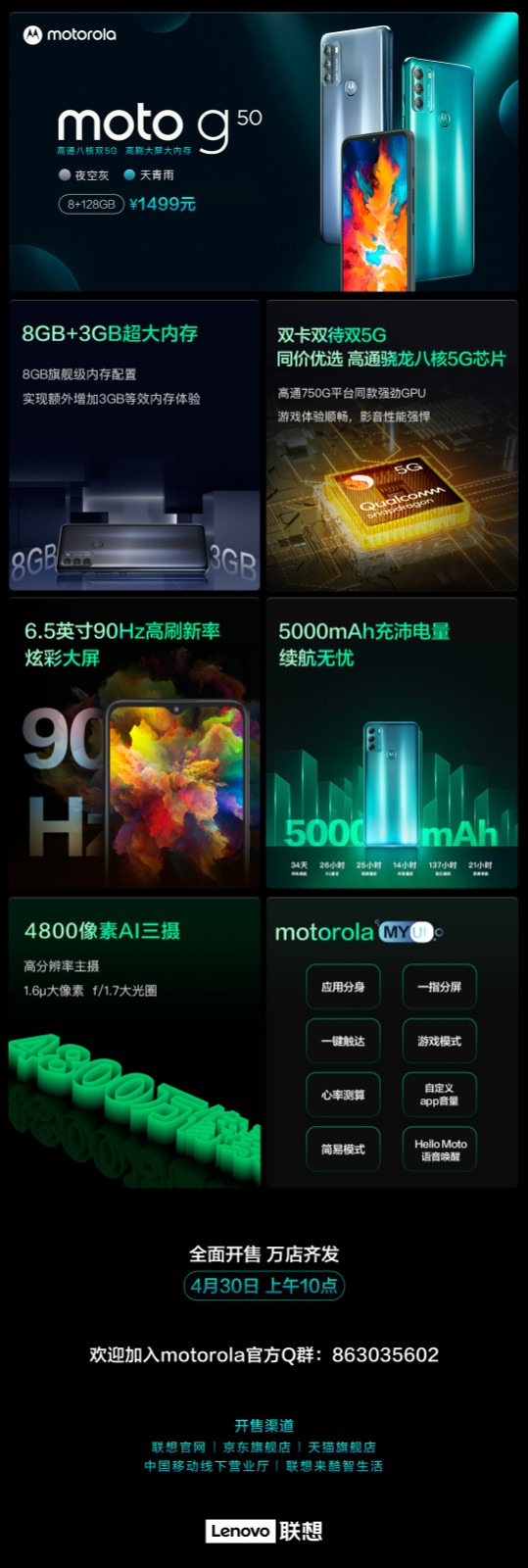 新品上市|一张图了解moto g50，双卡双待双5G驾到_Moto G 系列-联想社区