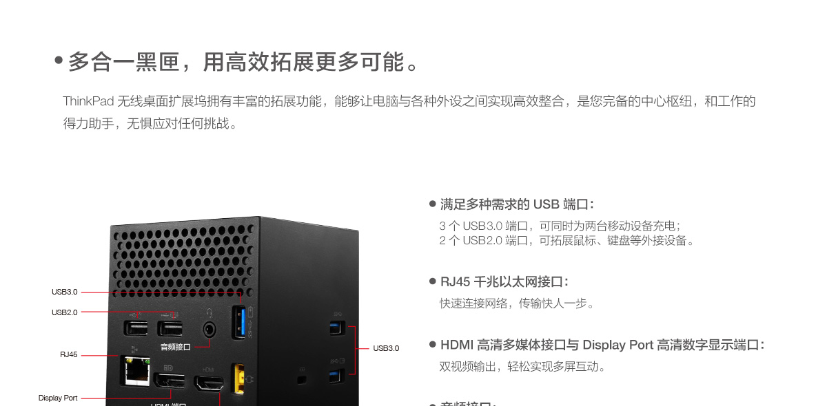 Thinkpad ThinkPad-无线桌面扩展坞WiGig-Dock (40A60045CN)